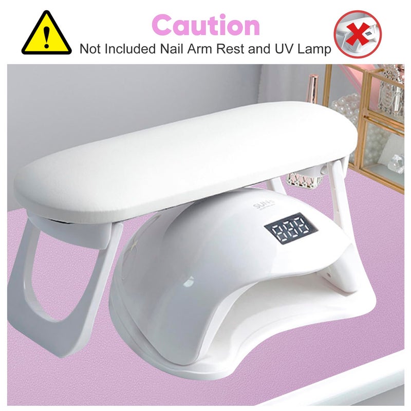 Subay Nail Table Mat, (MAT ONLY) Nail Arm Rest Mat for Nail Tech, Soft Microfiber PU Leather Nail Art Mat for Manicure Hand Rest, Foldable Nail Desk Pad Nail Tech Must Haves for Hand Stand Pillow - Purple - Image 2